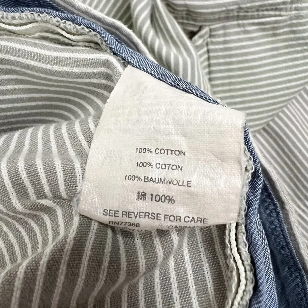 J. Crew Shorts Men's Size 36 Grey White Striped Flat Front Club Bermudas